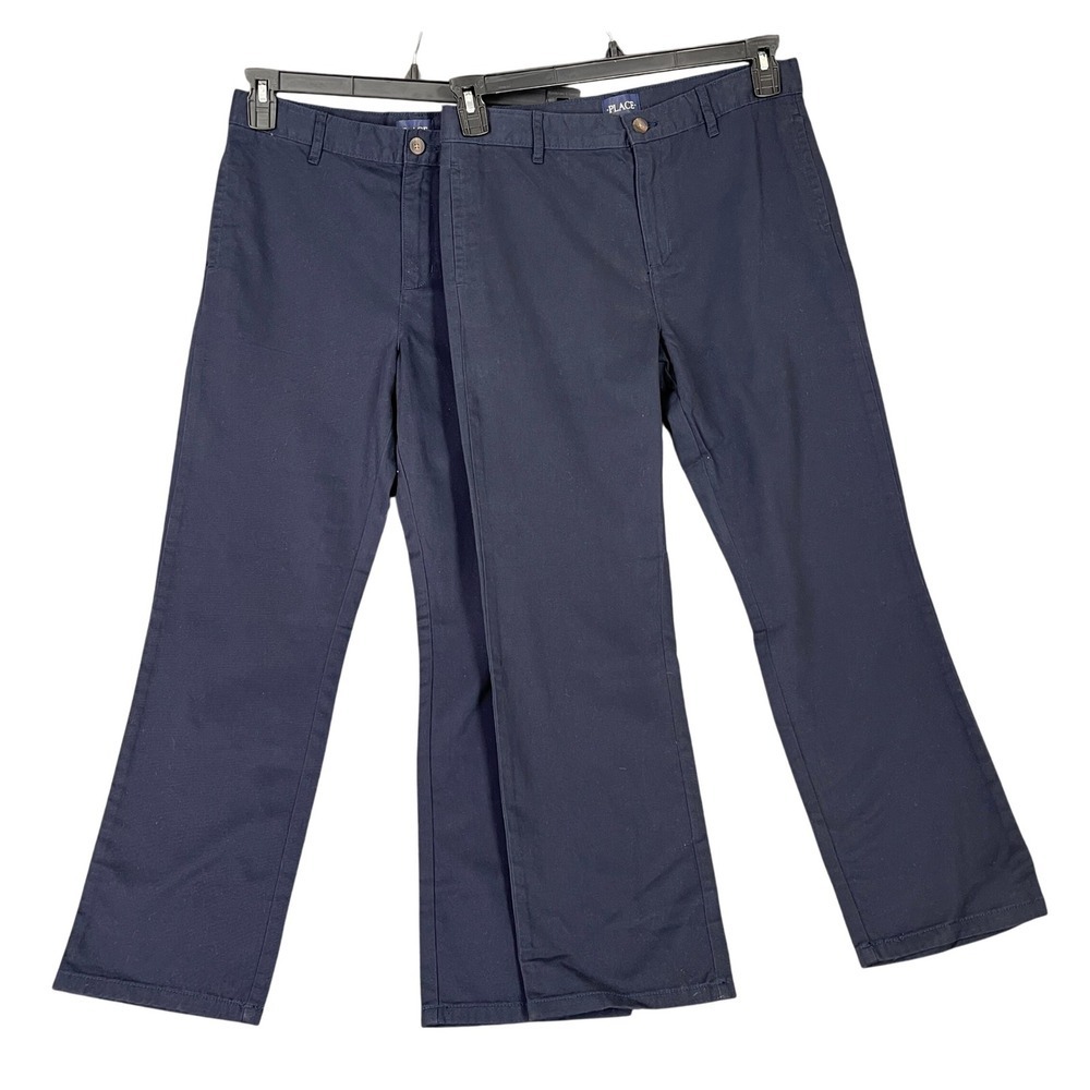 Childrens Place Pants Boys 12 Husky Navy Dress Flat Front Modern Essentials‎ NWT
